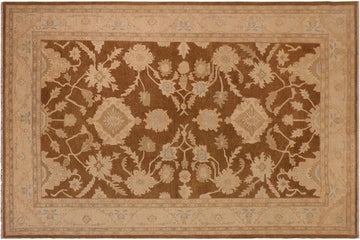 handmade Traditional Kafkaz Chobi Ziegler Brown Beige Hand Knotted RECTANGLE 100% WOOL area rug 10 x 14